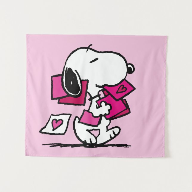 Peanuts | Valentine's Day | Snoopy With Valentines Tapestry (Front (Horizontal))