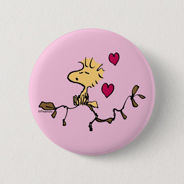 Peanuts | Valentine's Day | Woodstock Whistle 6 Cm Round Badge (Front)