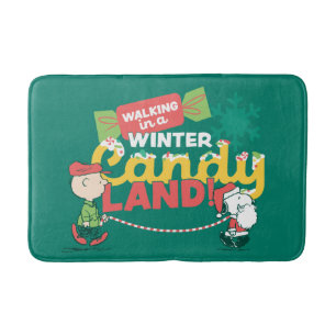 Peanuts   Walking In A Winter Candy Land! Bath Mat