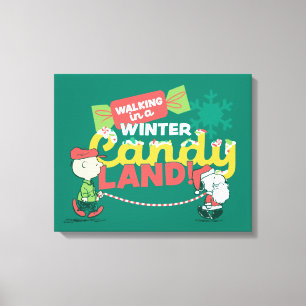 Peanuts Walking In A Winter Candy Land! Canvas Print