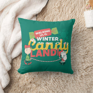 Peanuts   Walking In A Winter Candy Land! Cushion