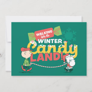 Peanuts   Walking In A Winter Candy Land! Holiday Card