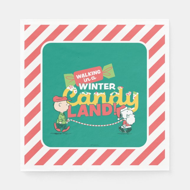 Peanuts | Walking In A Winter Candy Land! Napkin (Front)