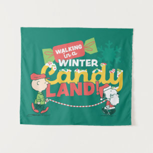 Peanuts   Walking In A Winter Candy Land! Tapestry