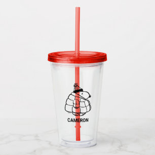 Peanuts   Warm & Cosy   Add Your Name Acrylic Tumbler