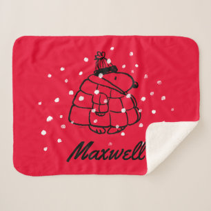 Peanuts   Warm & Cosy    Add Your Name Sherpa Blanket