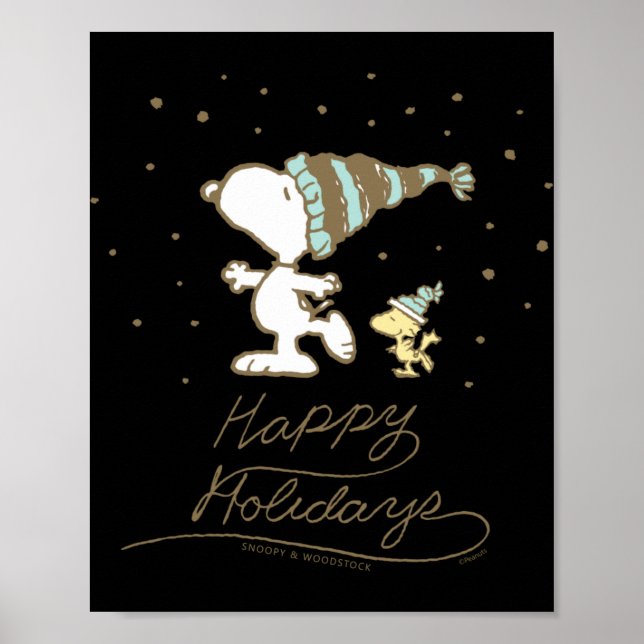 Peanuts Winter Skating T Shirt  Poster (Front)