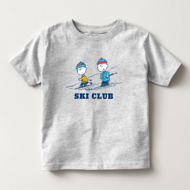 Peanuts | Winter Skiing the Slopes | Add Name Toddler T-Shirt (Front)