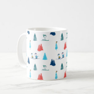 Peanuts   Winter Skiing the Slopes Pattern Coffee Mug