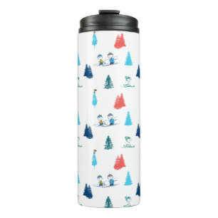 Peanuts   Winter Skiing the Slopes Pattern Thermal Tumbler