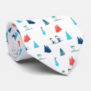 Peanuts   Winter Skiing the Slopes Pattern Tie