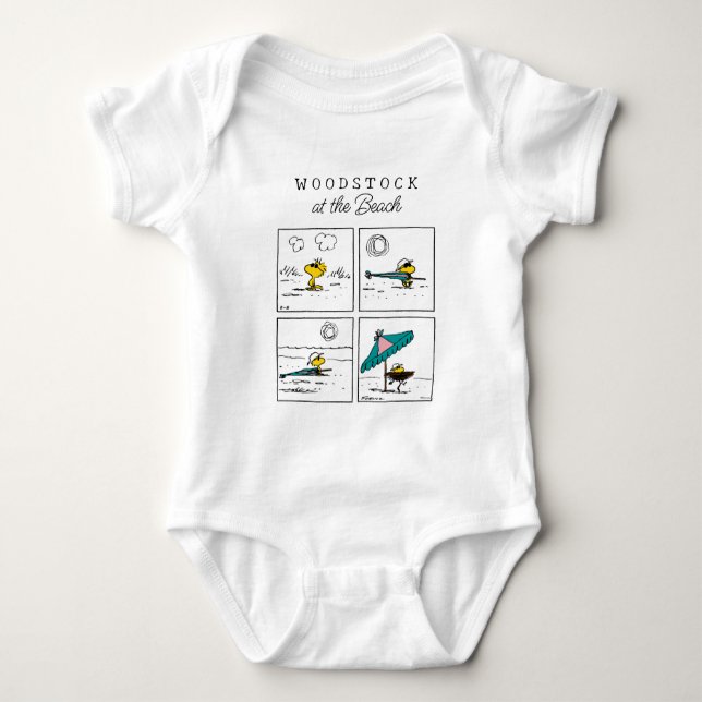 Peanuts | Woodstock at the Beach Baby Bodysuit (Front)