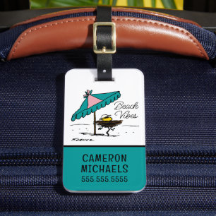 Peanuts   Woodstock at the Beach Luggage Tag