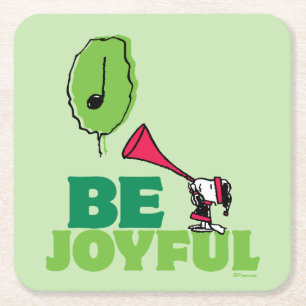 Peanuts   Woodstock Be Joyful Square Paper Coaster