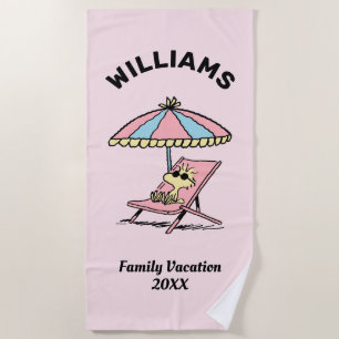 Peanuts   Woodstock Beach Family Vacation Beach Towel