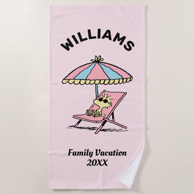Peanuts | Woodstock Beach Family Vacation Beach Towel (Front)