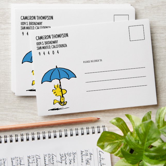 Peanuts | Woodstock Blue Umbrella Envelope (Stacked)