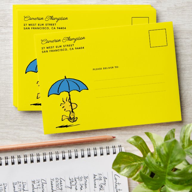Peanuts | Woodstock Blue Umbrella Envelope (Stacked)