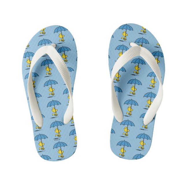 Peanuts | Woodstock Blue Umbrella Kid's Thongs (Footbed)