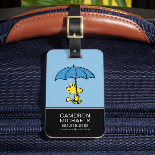 Peanuts   Woodstock Blue Umbrella Luggage Tag