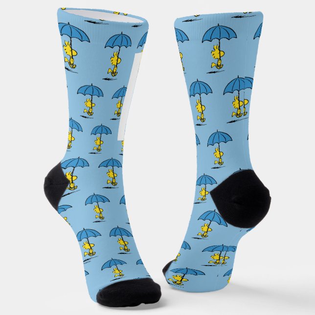 Peanuts | Woodstock Blue Umbrella Socks (Angled)