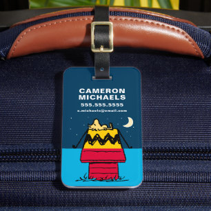 Peanuts   Woodstock Camping Half & Half Luggage Tag