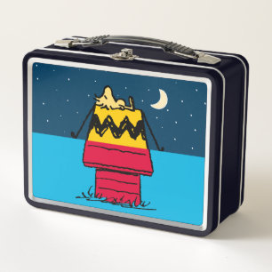 Peanuts   Woodstock Camping Half & Half Metal Lunch Box
