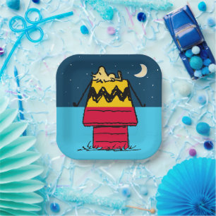 Peanuts   Woodstock Camping Half & Half Paper Plate