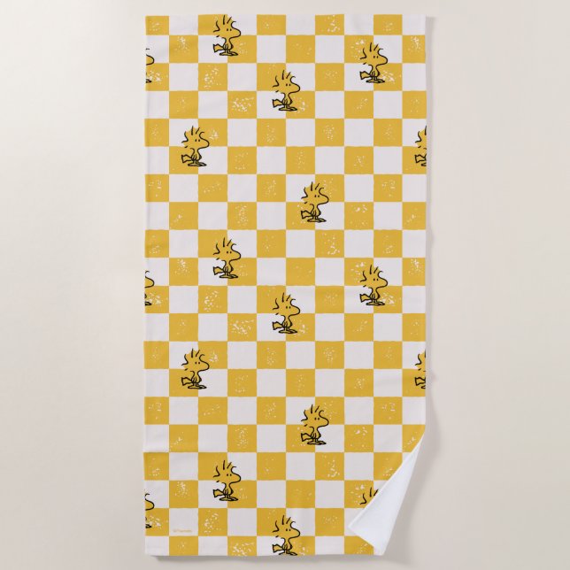 Peanuts | Woodstock Chequered Flag Beach Towel (Front)