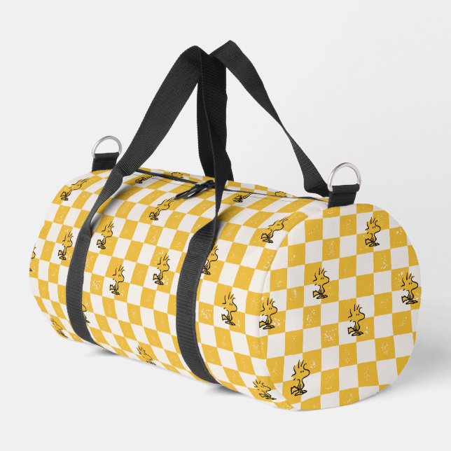 Peanuts | Woodstock Chequered Flag Duffle Bag (Left Corner)