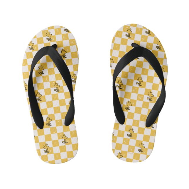 Peanuts | Woodstock Chequered Flag Kid's Thongs (Footbed)