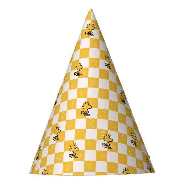 Peanuts | Woodstock Chequered Flag Party Hat (Front)