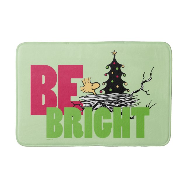 Peanuts | Woodstock Christmas Be Bright Bath Mat (Front)