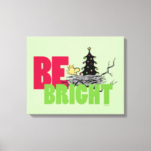 Peanuts Woodstock Christmas Be Bright Canvas Print