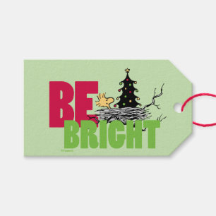 Peanuts   Woodstock Christmas Be Bright Gift Tags