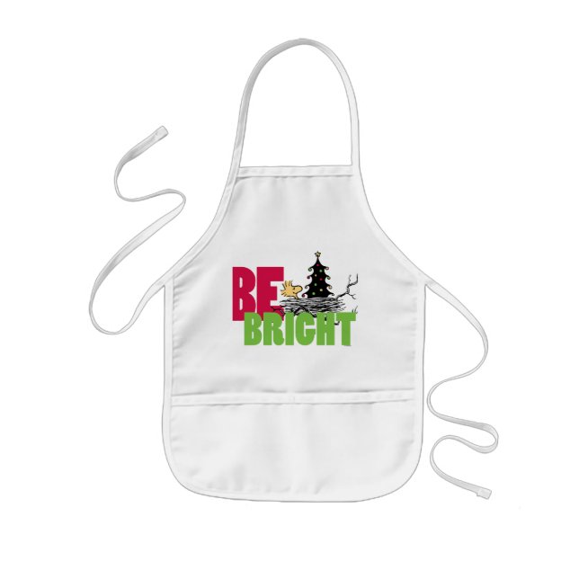 Peanuts | Woodstock Christmas Be Bright Kids Apron (Front)