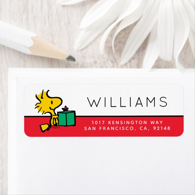 Peanuts | Woodstock Christmas Gift Return Address Label (Insitu)