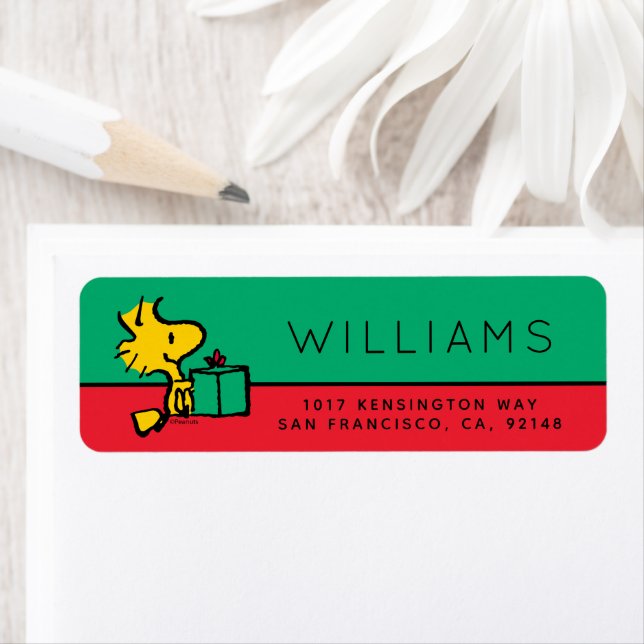 Peanuts | Woodstock Christmas Gift Return Address Label (Insitu)