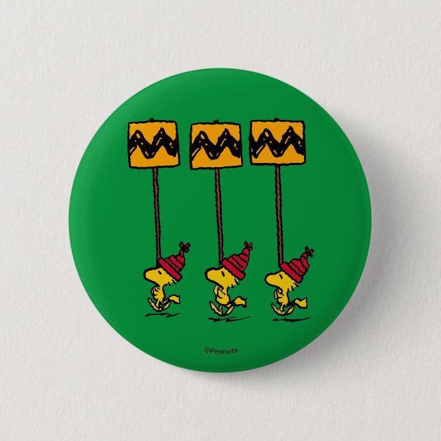 Peanuts | Woodstock & Friends Sign March 6 Cm Round Badge (Front)