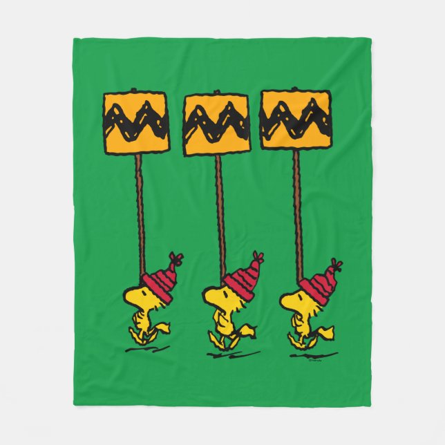 Peanuts | Woodstock & Friends Sign March Fleece Blanket (Front)