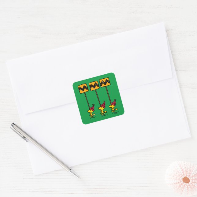 Peanuts | Woodstock & Friends Sign March Square Sticker (Envelope)