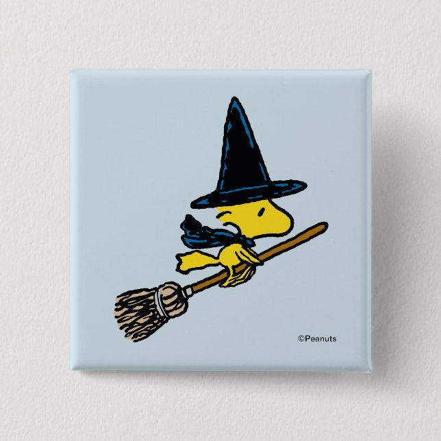 Peanuts | Woodstock Halloween Witch 15 Cm Square Badge (Front)