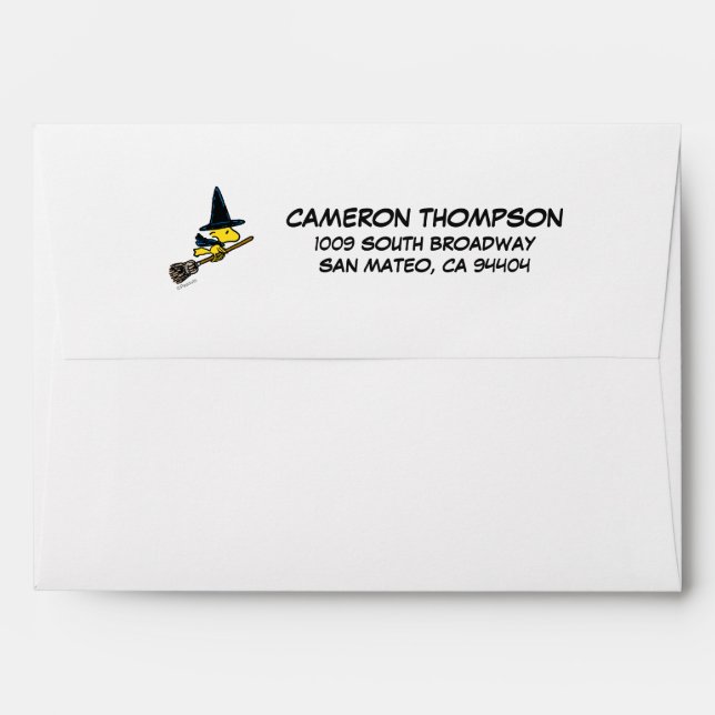 Peanuts | Woodstock Halloween Witch Envelope (Back (Top Flap))
