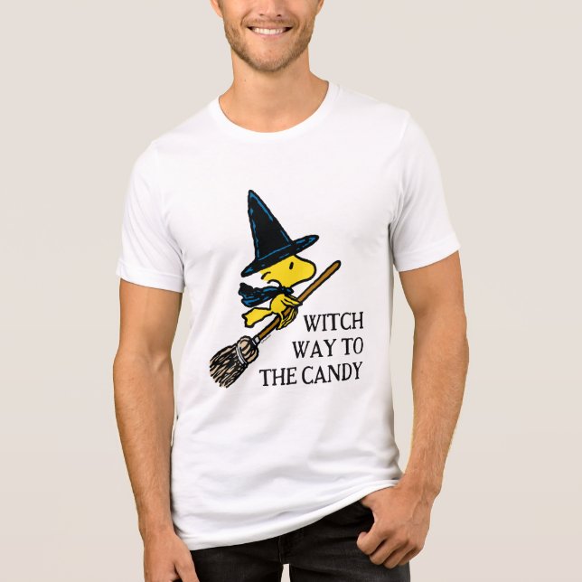 Peanuts | Woodstock Halloween Witch Tri-Blend Shirt (Front)