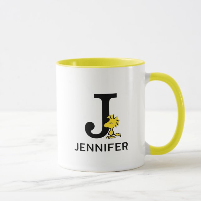 Peanuts | Woodstock Name & Monogram J Mug (Right)