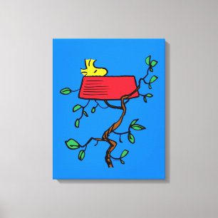 Peanuts Woodstock Napping in Snoopy's Dish Canvas Print