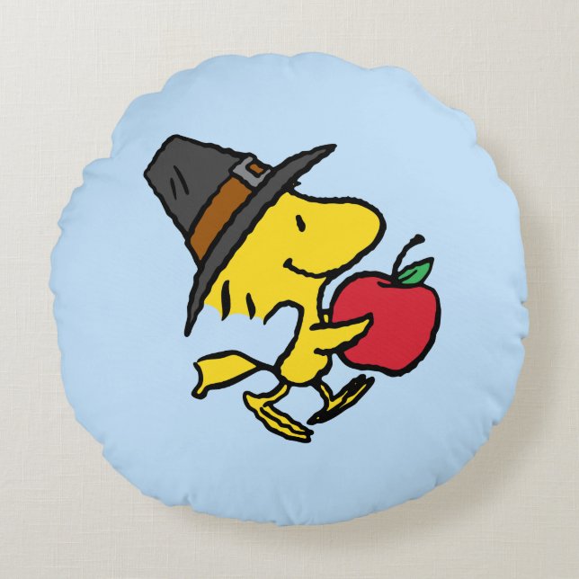 Peanuts | Woodstock Pilgrim Round Cushion (Front)