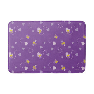 Peanuts   Woodstock Purple Heart Pattern Bath Mat