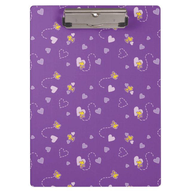 Peanuts | Woodstock Purple Heart Pattern Clipboard (Front)