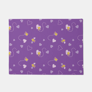 Peanuts   Woodstock Purple Heart Pattern Doormat